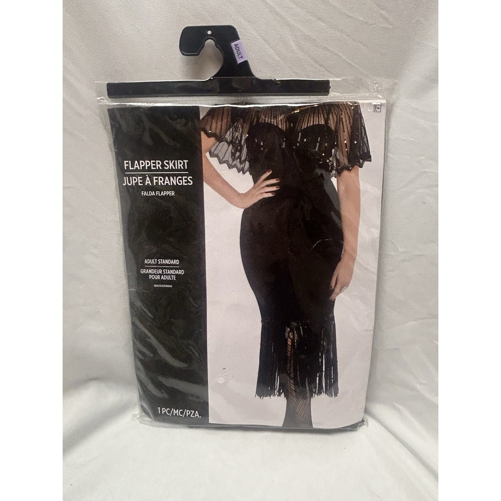 Flapper Skirt Roaring 20's Black Fancy, Halloween Adult Skirt Fits up to size 12